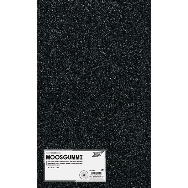 Produktbild: folia Moosgummi schwarz 20x29cm 10 Blatt