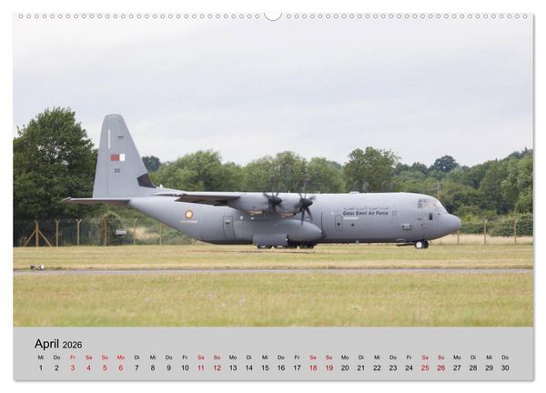 Produktbild: Transportflugzeug C-130 Hercules (hochwertiger Premium Wandkalender 2026 DIN A2 quer), Kunstdruck in Hochglanz
