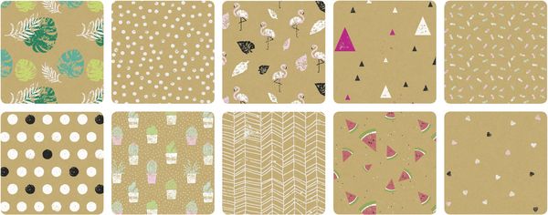 Produktbild: Folia Motivblock KRAFTPAPIER, DIN A4, 20 Blatt sortiert, Kraftkarton 230g/m&sup2; und Kraftpapier 120g/m&sup2;