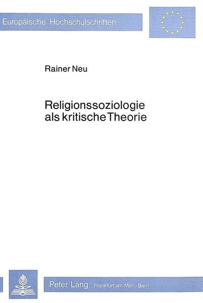 Produktbild: Religionssoziologie als kritische Theorie