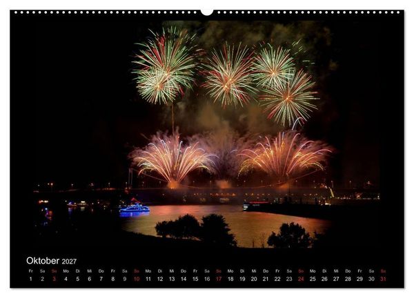 Produktbild: Feuerwerks - Impressionen (hochwertiger Premium Wandkalender 2027 DIN A2 quer), Kunstdruck in Hochglanz