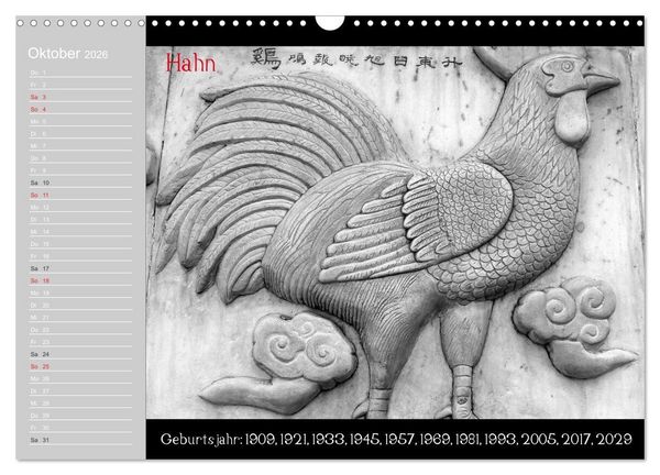 Produktbild: Das Chinesische Horoskop / Geburtstagskalender (Wandkalender 2026 DIN A3 quer), CALVENDO Monatskalender