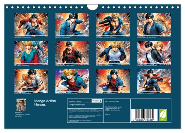 Produktbild: Manga Action Heroes (Wandkalender 2026 DIN A4 quer), CALVENDO Monatskalender