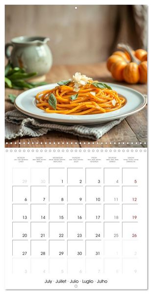 Produktbild: Culinary pumpkin creations - With pumpkin dishes through the year (Wall Calendar 2026 12 &times; 12 Inch) CALVENDO 12 Month Wall Calendar