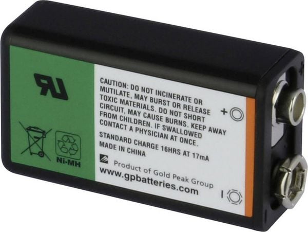 Produktbild: GP GPIND17R9HC1 9V Block-Akku NiMH 170 mAh 9.6V 1St.