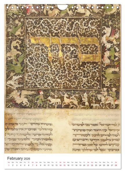 Produktbild: Hebrew Illuminations and Manuscripts (Wall Calendar 2026 DIN A4 portrait), CALVENDO 12 Month Wall Calendar