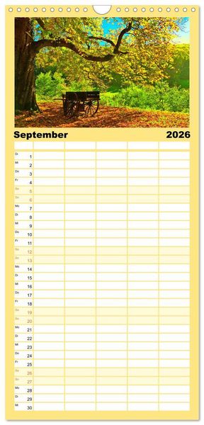 Produktbild: Familienplaner 2026 - Europa durchwandern mit 5 Spalten (Wandkalender, 21 x 45 cm) CALVENDO
