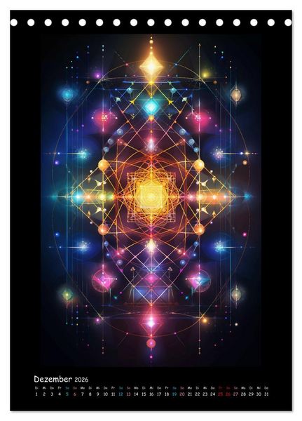 Produktbild: Fractale Mandalas (Tischkalender 2026 DIN A5 hoch), CALVENDO Monatskalender