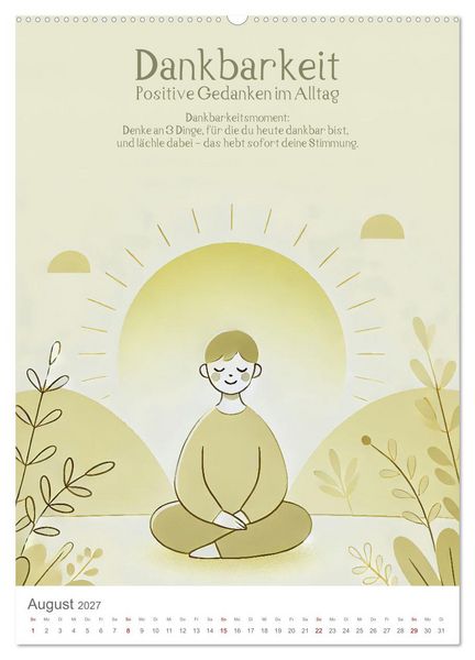 Produktbild: Dein Anti-Stress Kalender - Monatliche Inspirationen f&uuml;r mehr Entspannung (hochwertiger Premium Wandkalender 2027 DIN A2 hoch), Kunstdruck in Hochglanz