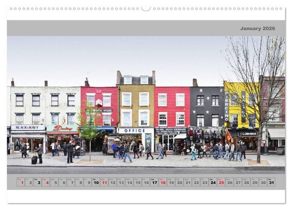 Produktbild: London Street Fronts 2026 / UK-Version (High Quality Premium Wall Calendar 2026 DIN A2 landscape),CALVENDO 12 Month Wall Calendar