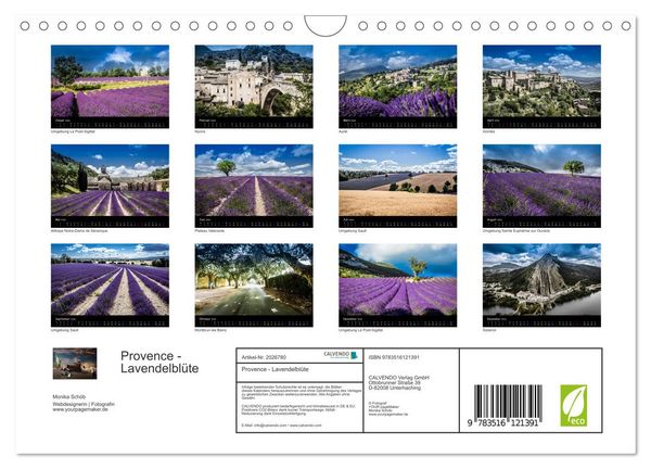 Produktbild: Provence - Lavendelbl&uuml;te (Wandkalender 2026 DIN A4 quer), CALVENDO Monatskalender