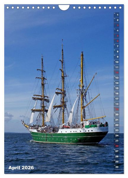 Produktbild: Segelromantik - Gro&szlig;segler auf der Ostsee (Wandkalender 2026 DIN A4 hoch), CALVENDO Monatskalender