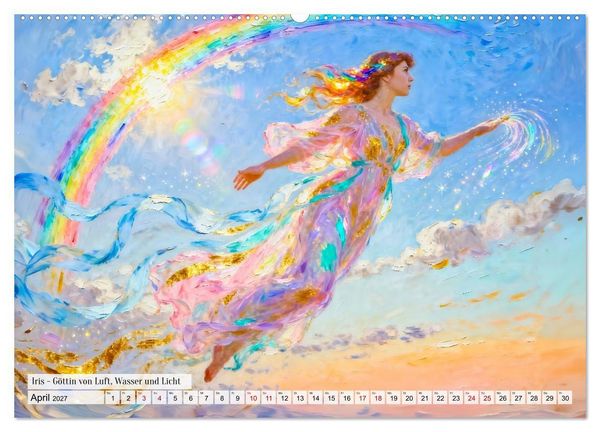 Produktbild: G&ouml;tter der Elemente - Griechische Mythologie Kunstkalender (hochwertiger Premium Wandkalender 2027 DIN A2 quer), Kunstdruck in Hochglanz