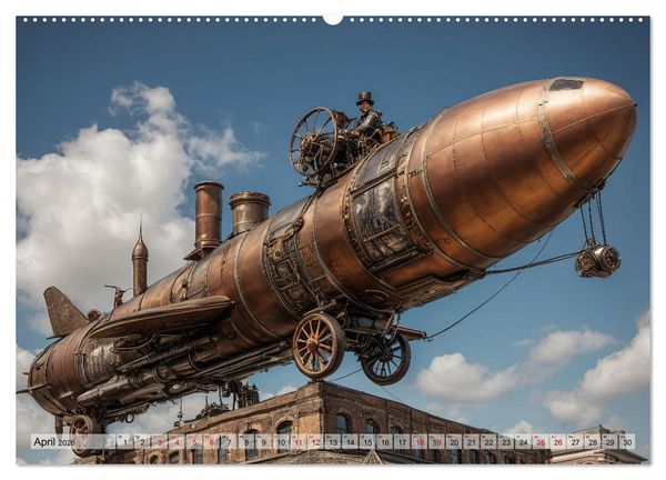 Produktbild: Steampunk - fantastische Flugger&auml;te (Wandkalender 2026 DIN A2 quer), CALVENDO Monatskalender