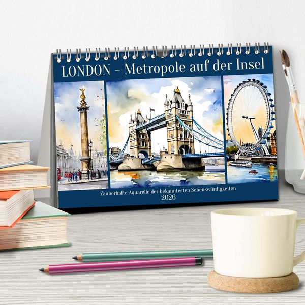 Produktbild: London - Metropole auf der Insel (Tischkalender 2026 DIN A5 quer), CALVENDO Monatskalender