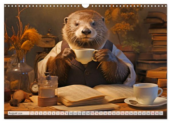 Produktbild: Otter bei der Arbeit (Wandkalender 2026 DIN A3 quer), CALVENDO Monatskalender