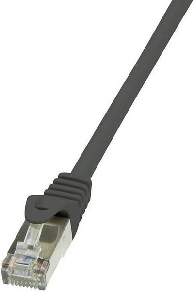 Produktbild: LogiLink CP2083S RJ45 Patchkabel CAT 6 F/UTP 7.50 m Schwarz mit Rastnasenschutz 1 St.