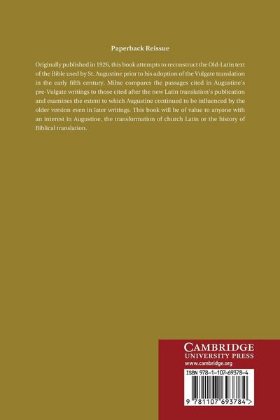 Produktbild: A Reconstruction of the Old-Latin Text or Texts of the Gospels Used by Saint Augustine