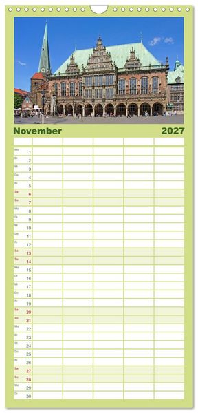 Produktbild: Familienplaner 2027 - Hansest&auml;dte in Norddeutschland mit 5 Spalten (Wandkalender, 21 x 45 cm) CALVENDO