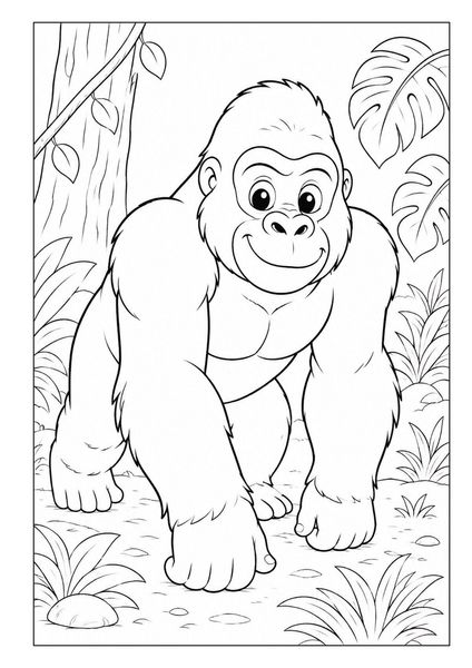 Produktbild: Dschungeltiere Malbuch f&uuml;r Kinder von 5&ndash;7 Jahren mit 50 sch&ouml;nen Ausmalbildern
