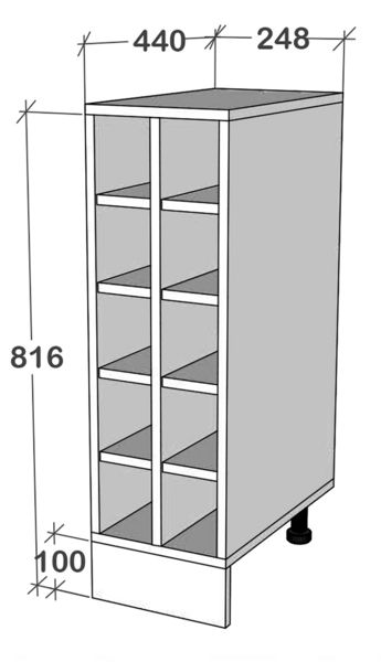 Produktbild: K&uuml;chenschrank Weinregal Unterschrank Esilo 25cm