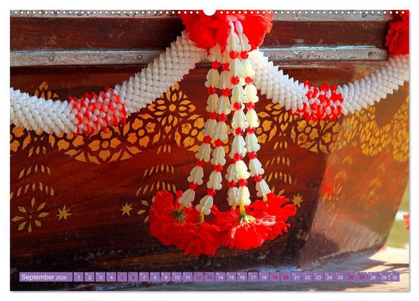 Produktbild: Asien - Farbenfrohe Blumenketten (Wandkalender 2026 DIN A2 quer), CALVENDO Monatskalender