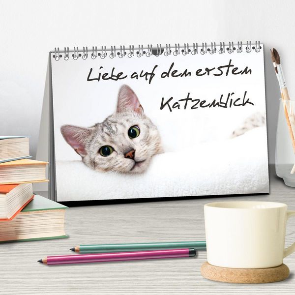 Produktbild: Liebe auf den ersten Katzenblick (Tischkalender 2026 DIN A5 quer), CALVENDO Monatskalender
