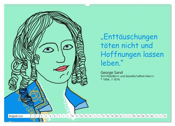 Produktbild: Zitate f&uuml;r Motivation und Perspektivenwechsel (hochwertiger Premium Wandkalender 2026 DIN A2 quer), Kunstdruck in Hochglanz