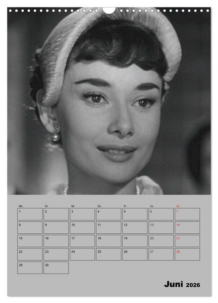 Produktbild: Hollywood-Diva. Audrey Hepburn (Wandkalender 2026 DIN A3 hoch), CALVENDO Monatskalender