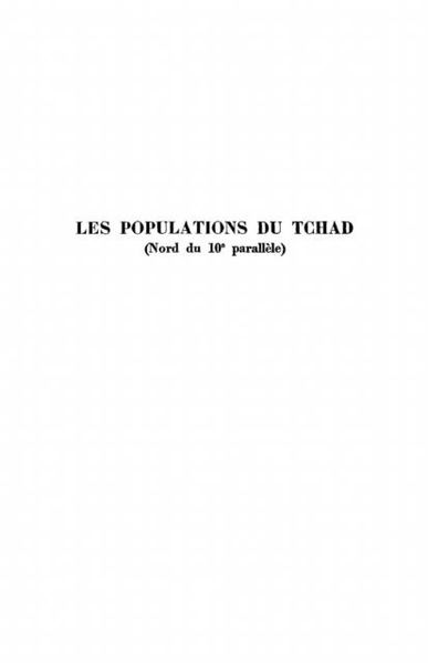 Produktbild: Les populations du Tchad (Nord du 10e parallele)