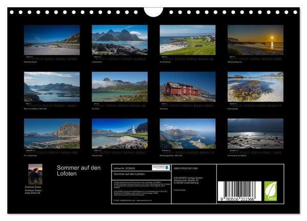 Produktbild: Sommer auf den Lofoten (Wandkalender 2026 DIN A4 quer), CALVENDO Monatskalender