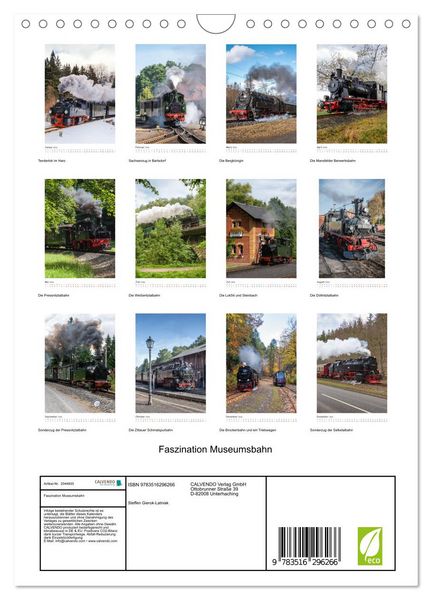 Produktbild: Faszination Museumsbahn (Wandkalender 2026 DIN A4 hoch), CALVENDO Monatskalender