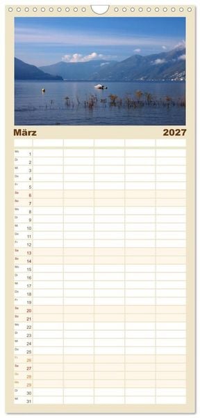 Produktbild: Familienplaner 2027 - Lago Maggiore mit 5 Spalten (Wandkalender, 21 x 45 cm) CALVENDO