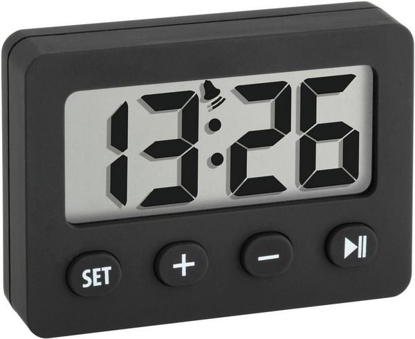 Produktbild: TFA Dostmann 60-2014-01 Quarz Wecker Schwarz Alarmzeiten 1
