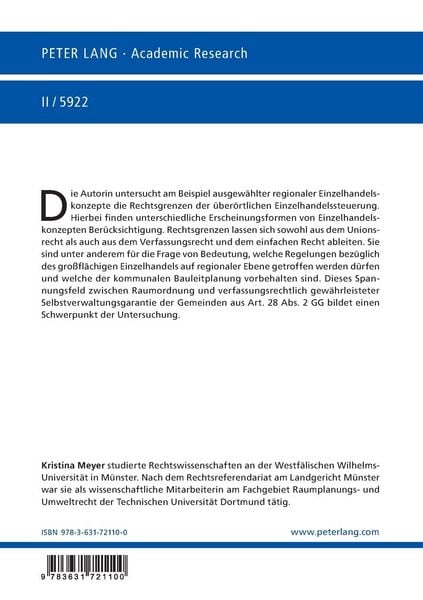 Produktbild: Rechtsgrenzen &uuml;ber&ouml;rtlicher Einzelhandelssteuerung