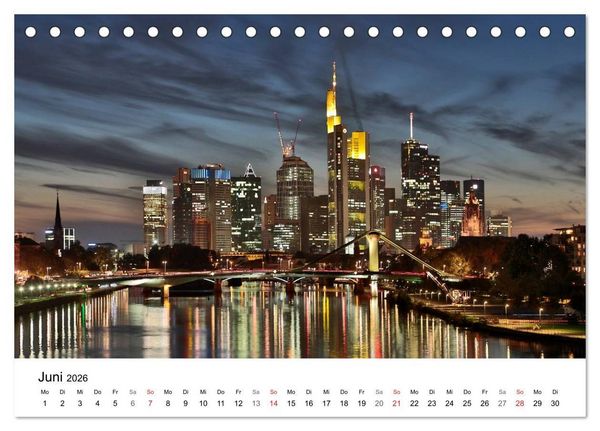 Produktbild: Frankfurt Skyline von Petrus Bodenstaff (Tischkalender 2026 DIN A5 quer), CALVENDO Monatskalender