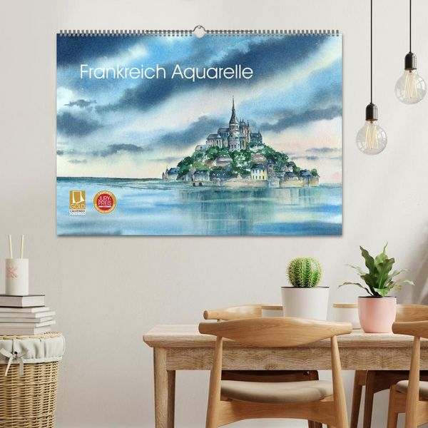 Produktbild: Frankreich Aquarelle (Wandkalender 2027 DIN A2 quer), CALVENDO Monatskalender