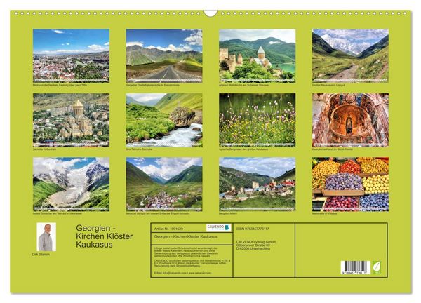 Produktbild: Georgien - Kirchen Kl&ouml;ster Kaukasus (Wandkalender 2026 DIN A2 quer), CALVENDO Monatskalender