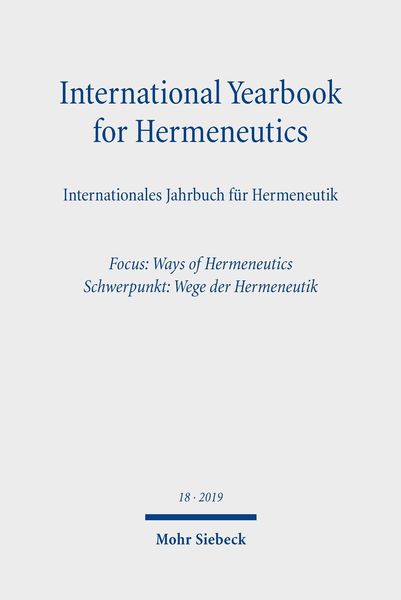 Produktbild: International Yearbook for Hermeneutics/Internationales Jahrbuch f&uuml;r Hermeneutik