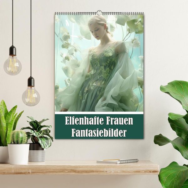Produktbild: Elfenhafte Frauen Fantasiebilder (Wandkalender 2026 DIN A2 hoch), CALVENDO Monatskalender