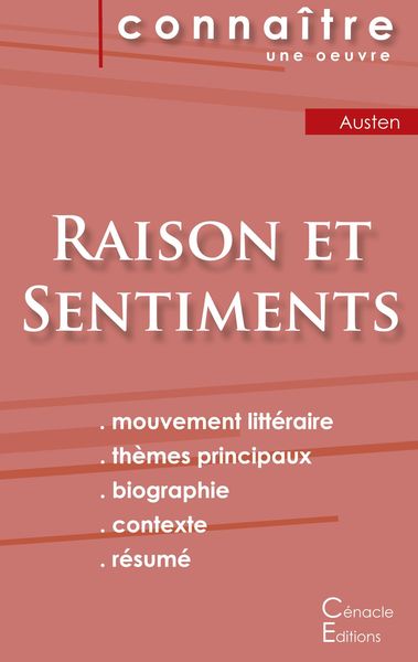 Produktbild: Fiche de lecture Raison et Sentiments de Jane Austen (Analyse litt&eacute;raire de r&eacute;f&eacute;rence et r&eacute;sum&eacute; complet)
