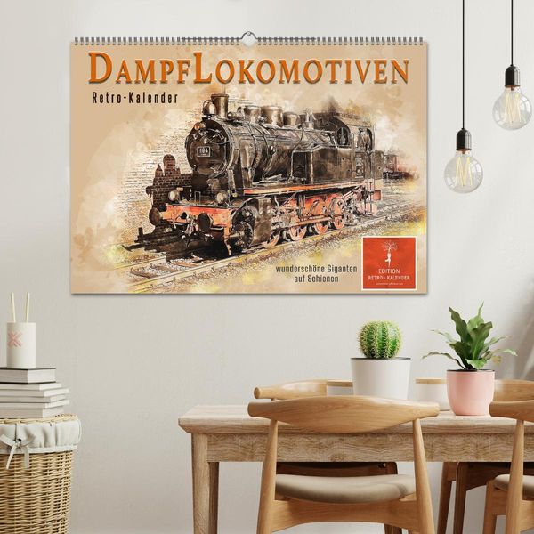 Produktbild: Dampflokomotiven - wundersch&ouml;ne Giganten auf Schienen (Wandkalender 2026 DIN A2 quer), CALVENDO Monatskalender