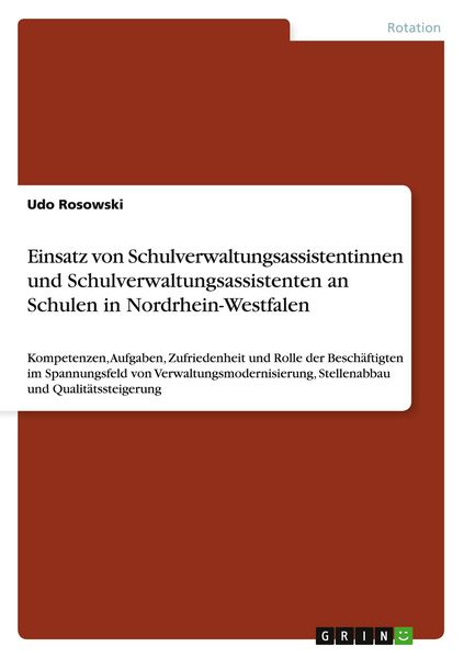 Produktbild: Einsatz von Schulverwaltungsassistentinnen und Schulverwaltungsassistenten an Schulen in Nordrhein-Westfalen