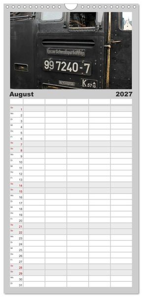 Produktbild: Familienplaner 2027 - Die Brockenbahn mit 5 Spalten (Wandkalender, 21 x 45 cm) CALVENDO