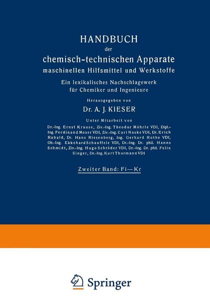 Produktbild: Handbuch der chemisch-technischen Apparate maschinellen Hilfsmittel und Werkstoffe