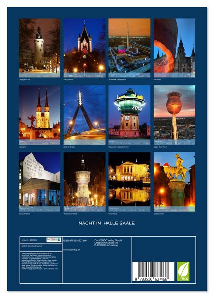 Produktbild: NACHT IN HALLE SAALE (Wandkalender 2026 DIN A4 hoch), CALVENDO Monatskalender