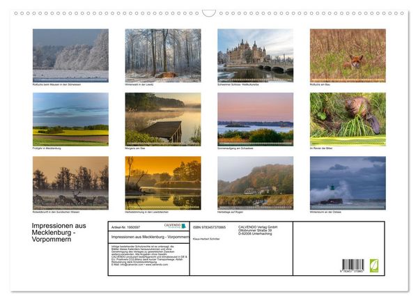 Produktbild: Impressionen aus Mecklenburg - Vorpommern (Wandkalender 2026 DIN A2 quer), CALVENDO Monatskalender