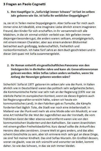 Produktbild: Sofia tr&auml;gt immer Schwarz