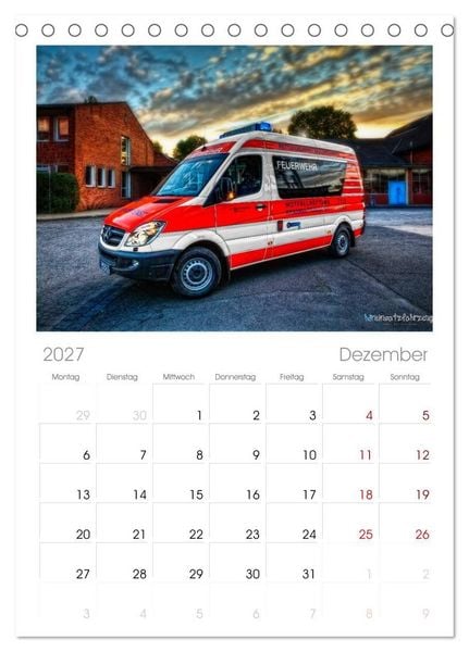Produktbild: Tischplaner 2027 - HDR Einsatzfahrzeuge (A5 Tischkalender zum Aufstellen) CALVENDO