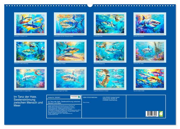 Produktbild: Im Tanz der Haie. Seelenstr&ouml;mung zwischen Mensch und Meer (Wandkalender 2026 DIN A2 quer), CALVENDO Monatskalender